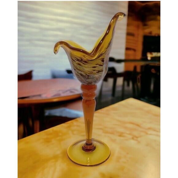 Murano White Crystal High Art Glass Pillar Candle Holder Made In Italy 13.5" - Picture 1 of 8